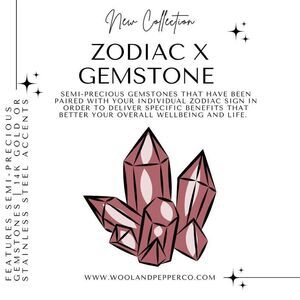NWT Wool + Pepper Co. Zodiac + Gemstone Pairing Bracelet